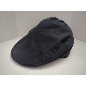 Barbour Waxed 100% Cotton Navy Blue Cap Hat Tartan Plaid Inside Size 7 1/4